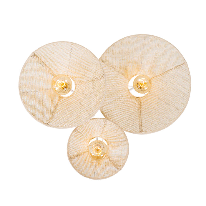 QAZQA Design plafondlamp wit met stof 3-lichts - Jane