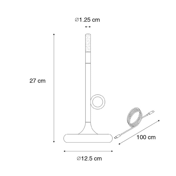 QAZQA Buiten tafellamp goud incl. LED met touch dimmer oplaadbaar -