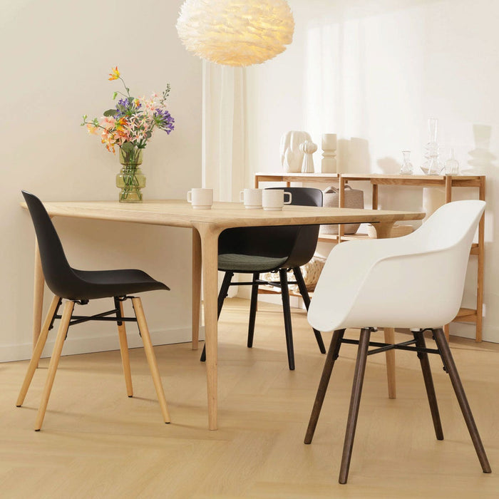 Nolon Nena-Liz Eetkamerstoel Zwart - Lichtgrijs Kussen - Walnoot