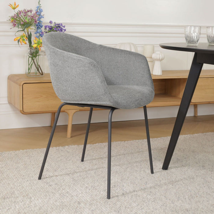 Nolon Nora-Otis Eetkamerstoel Donkergrijs - met Armleuning - Zwart