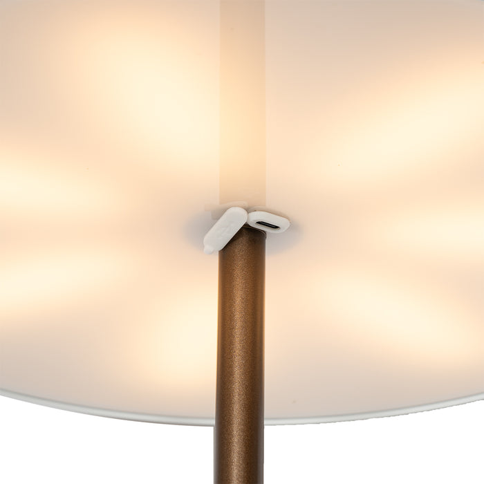 QAZQA Buiten vloerlamp mushroom donkerbrons oplaadbaar - Keira