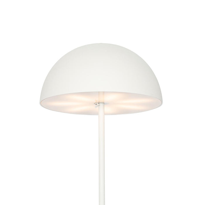 QAZQA Buiten vloerlamp mushroom wit oplaadbaar 3-staps dimbaar -