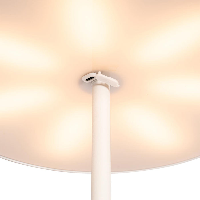 QAZQA Buiten vloerlamp mushroom wit oplaadbaar 3-staps dimbaar -