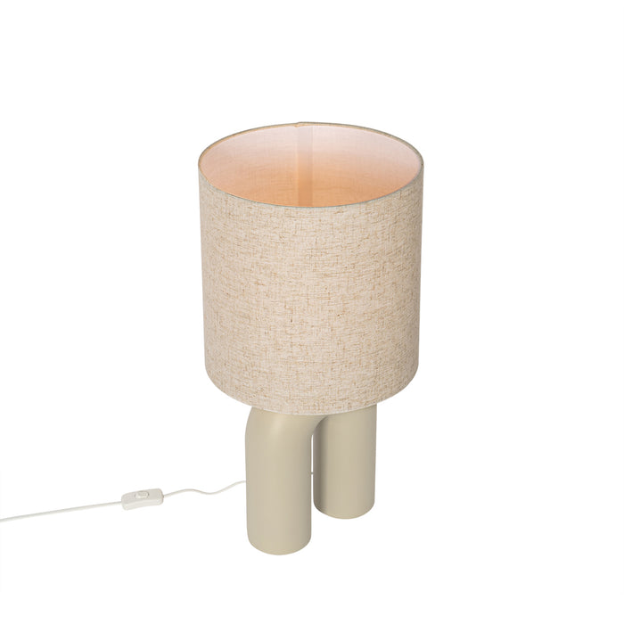QAZQA Scandinavische tafellamp beige met linnen kap beige - Lotti