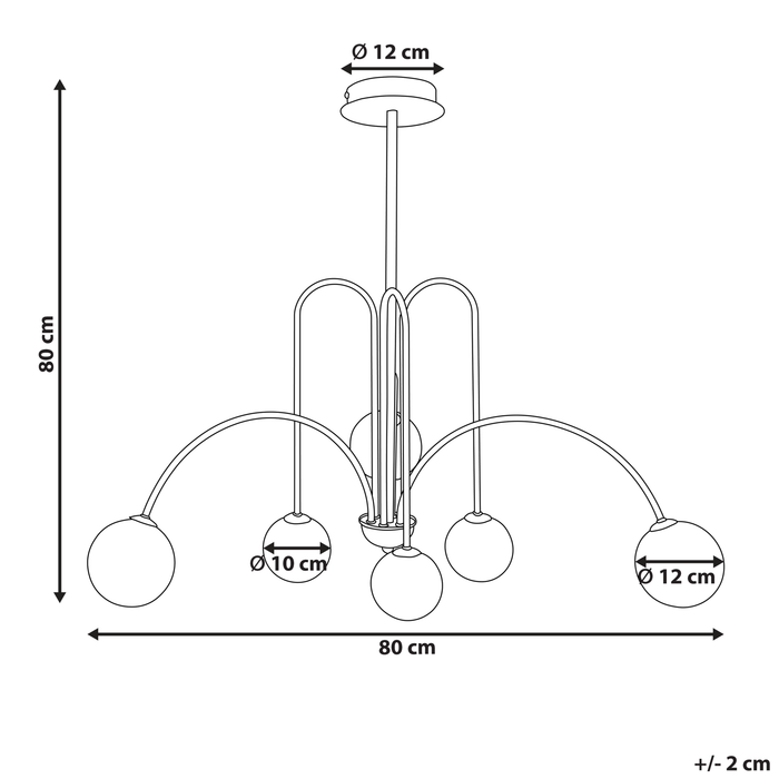 Beliani - FORBES - Kroonluchter - Goud - Metaal