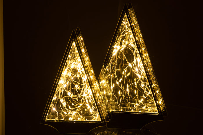 J-Line Kerstdecoratie - glas - goud LED lichtjes