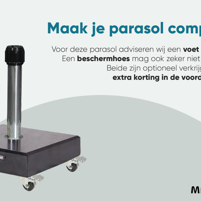 Madison stokparasol Delos luxe Sage Green 200x300 cm.