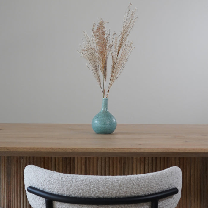 QUVIO Vaas bol met smalle hals - Keramisch - Lichtblauw