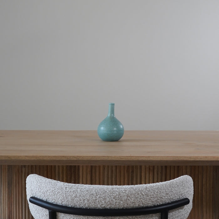 QUVIO Vaas bol met smalle hals - Keramisch - Lichtblauw