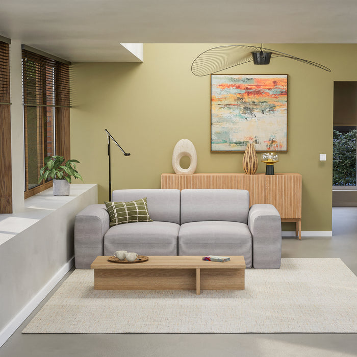 NADUVI Collection Nina 2-zitsbank - Ribstof - Lichtgrijs