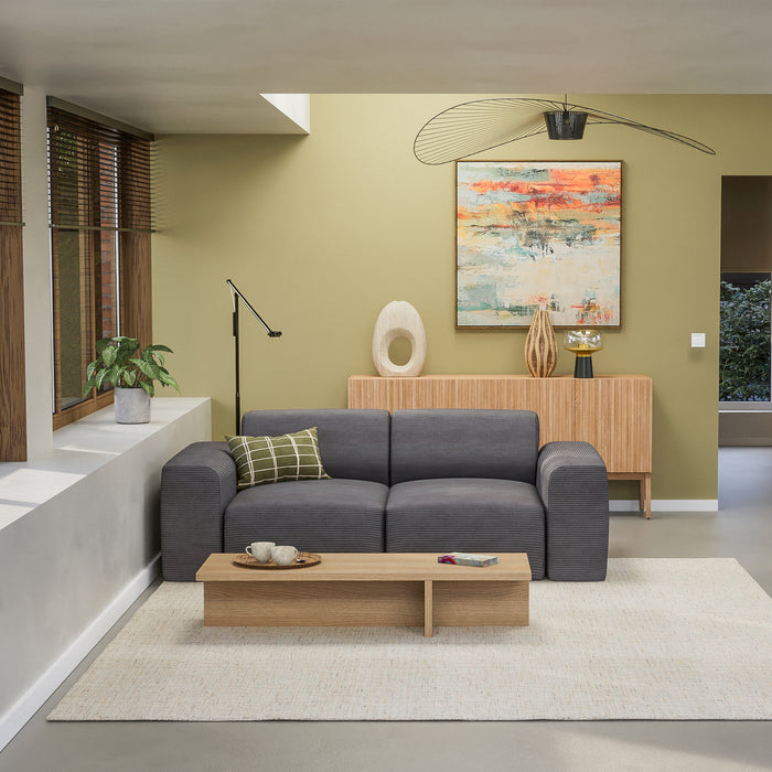 NADUVI Collection Nina 2-zitsbank - Ribstof - Antraciet