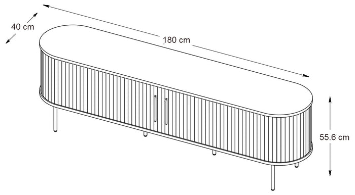 by fonQ Alon Tv-meubel - B 180 cm - Zwart Eiken