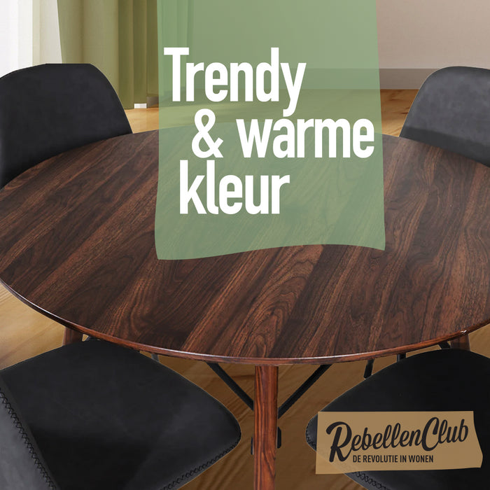 Rebellenclub Vemb Eetkamertafel - Ø100 cm Walnoot