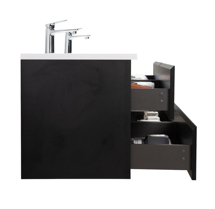 Badplaats Badkamermeubel Set Angela 160 cm - Zwart Houtnerf