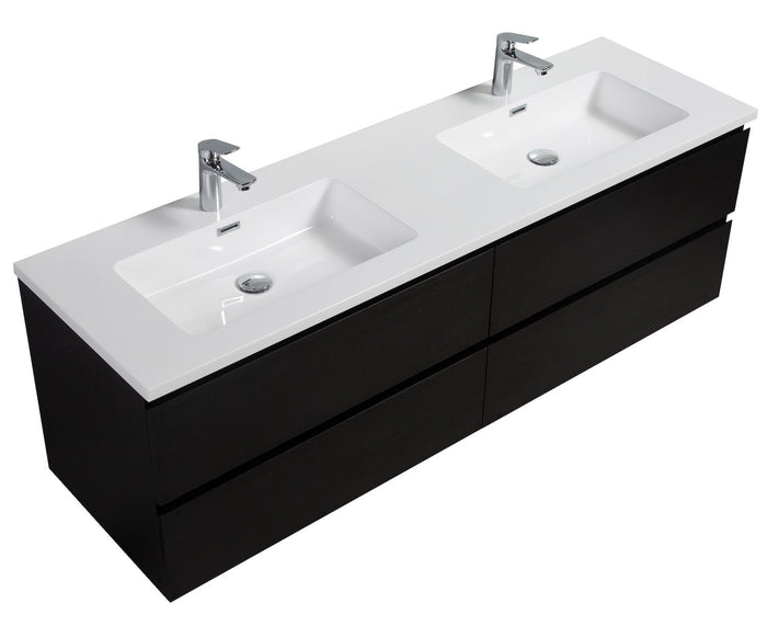 Badplaats Badkamermeubel Set Angela 160 cm - Zwart Houtnerf