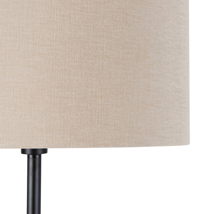 QAZQA Vloerlamp zwart met kap licht bruin 50 cm - Simplo
