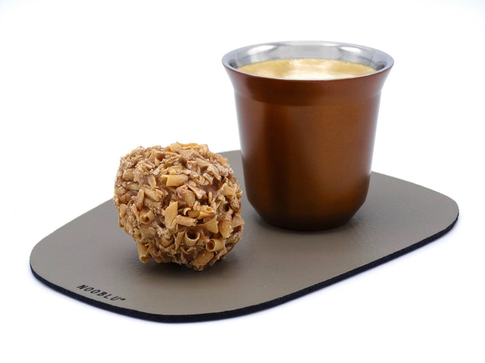 NOOBLU PEBL onderzetters 17 x 13 cm - black, set van 8