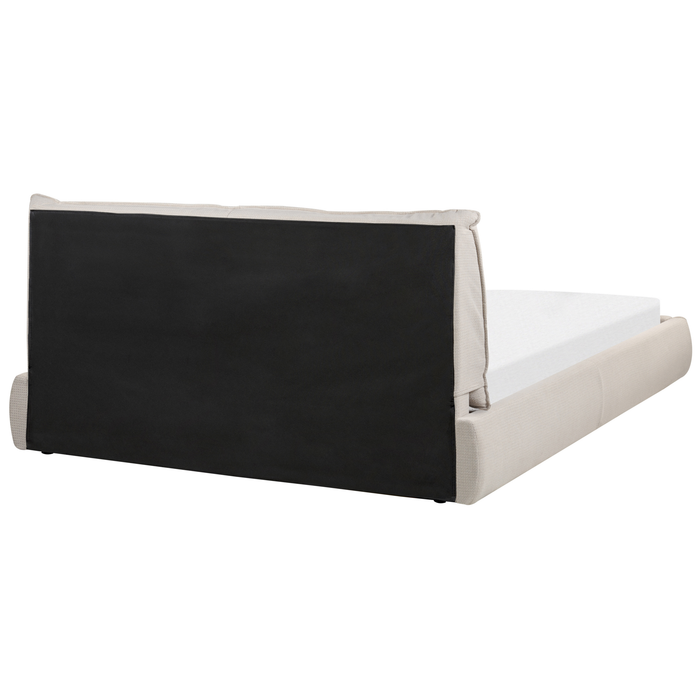 Beliani-VINAY-Tweepersoonsbed-Zandbeige-160 x 200 cm-Polyester