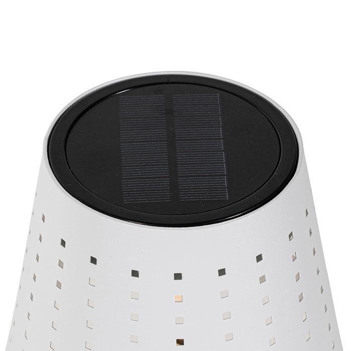 QAZQA Buiten vloerlamp wit incl. LED 3-staps dimbaar op solar - Ferre