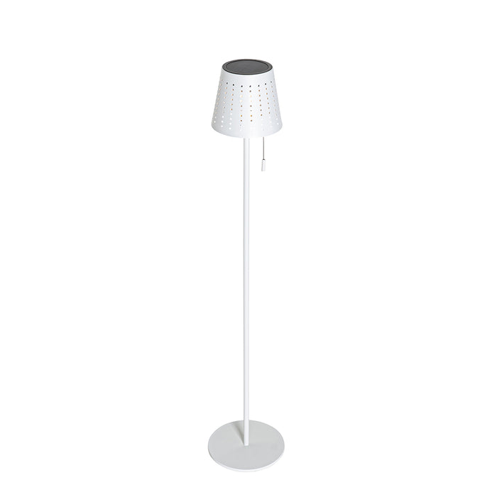 QAZQA Buiten vloerlamp wit incl. LED 3-staps dimbaar op solar - Ferre