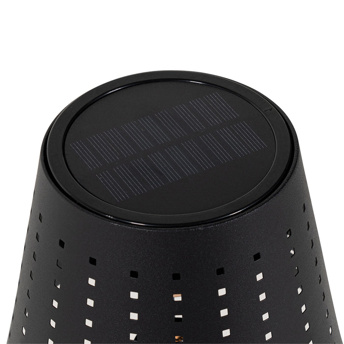 QAZQA Buiten vloerlamp zwart incl. LED 3-staps dimbaar op solar -