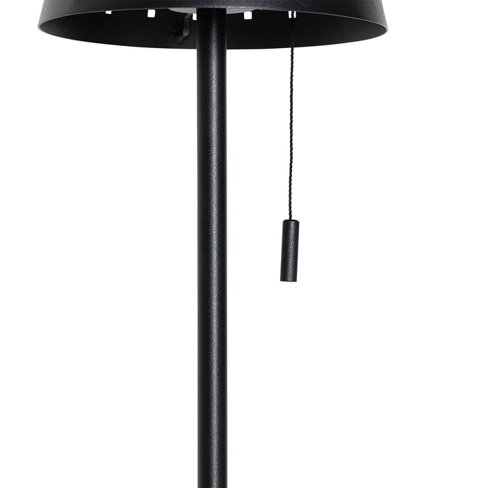 QAZQA Buiten vloerlamp zwart incl. LED 3-staps dimbaar op solar -