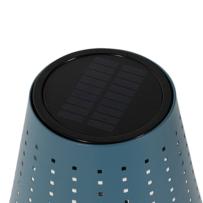 QAZQA Buiten vloerlamp blauw incl. LED 3-staps dimbaar op solar -