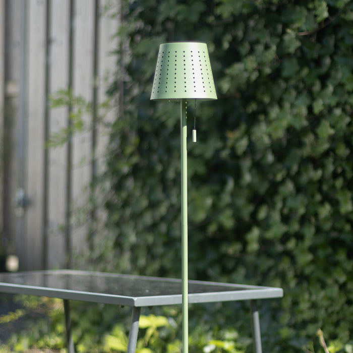 QAZQA Buiten vloerlamp groen incl. LED 3-staps dimbaar op solar -