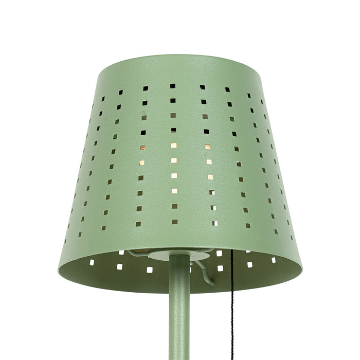 QAZQA Buiten vloerlamp groen incl. LED 3-staps dimbaar op solar -