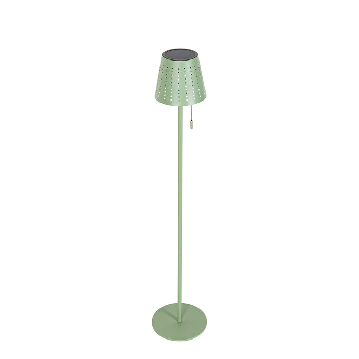 QAZQA Buiten vloerlamp groen incl. LED 3-staps dimbaar op solar -