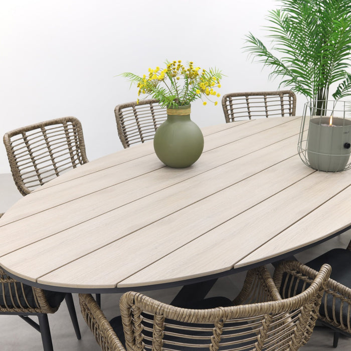 Garden Impressions Jasmine Natural|Edison 280x140 cm. - ovale tuinset