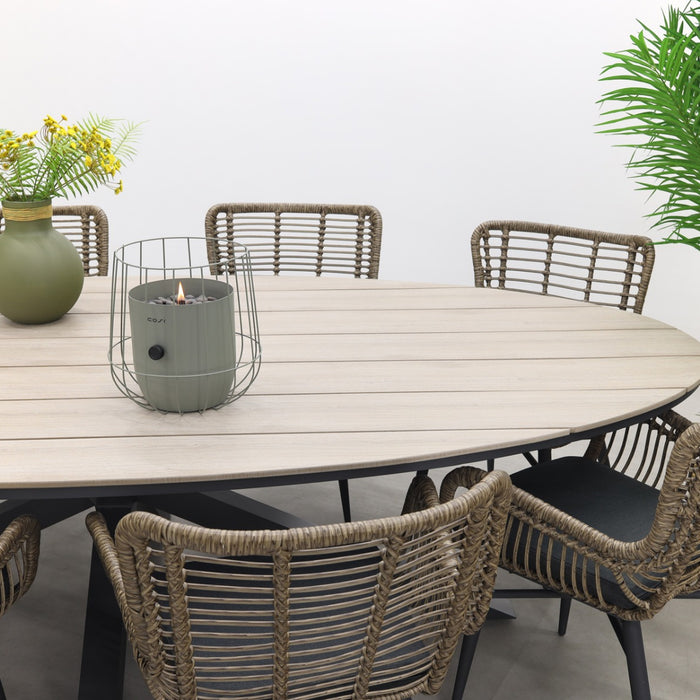 Garden Impressions Jasmine Natural|Edison 280x140 cm. - ovale tuinset