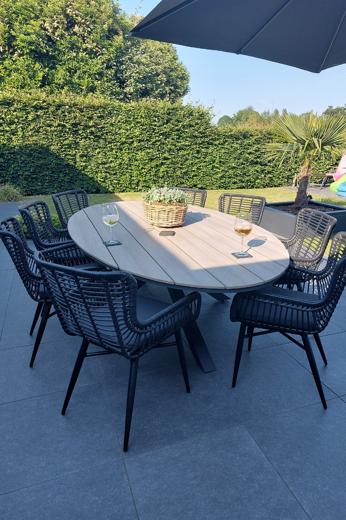 GI Edison 220 x 115 cm. - ovale tuinset| VDG Jasmine - Black