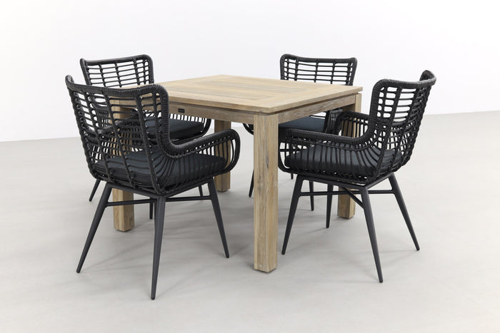 VDG Jasmine black|Rome grey 100 cm. - tuinset 5-delig