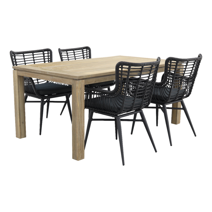 VDG Jasmine black|Rome grey 170 cm. tuinset - 5-delig