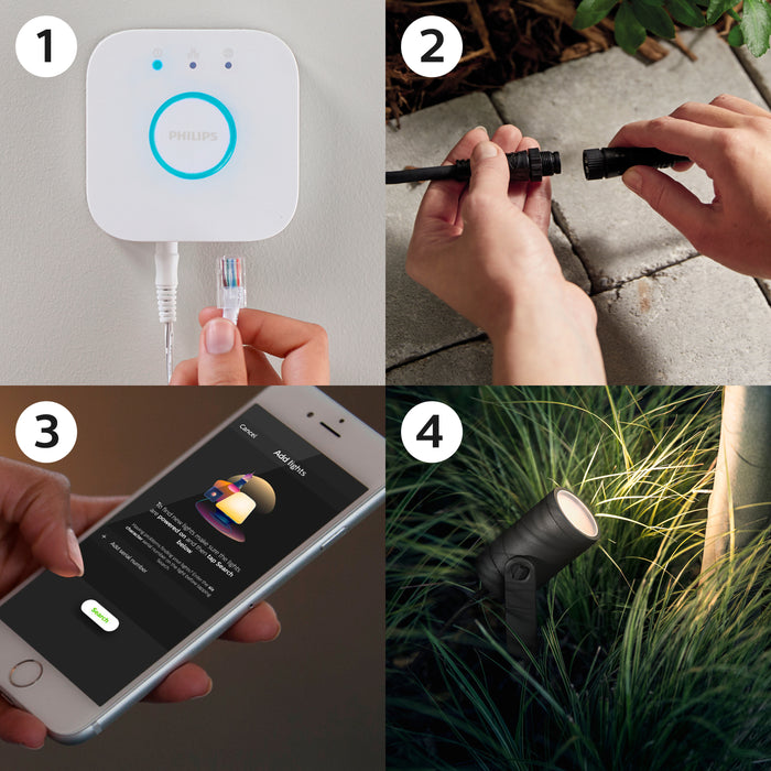 Philips Hue Lily Tuinspot Starterspakket met Hue Bridge
