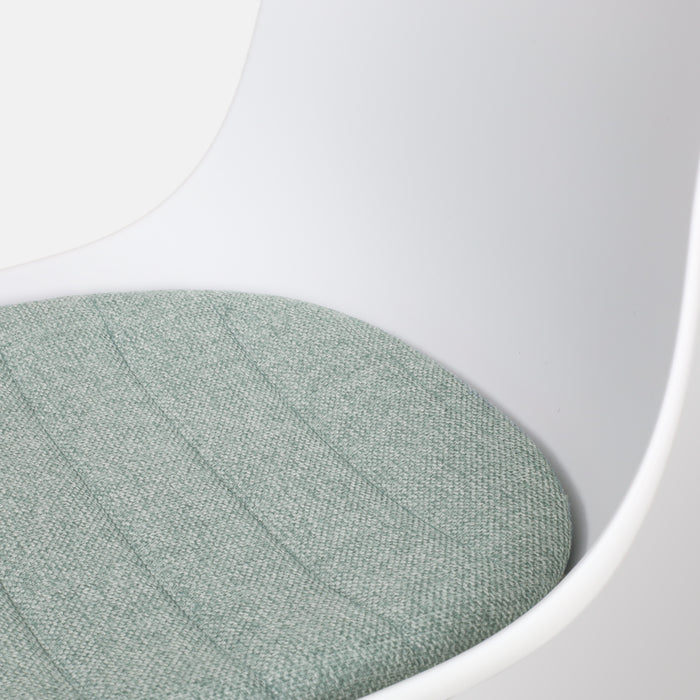 Nolon Nena-Liv Eetkamerstoel Wit - Zacht Groen Kussen - Walnoot