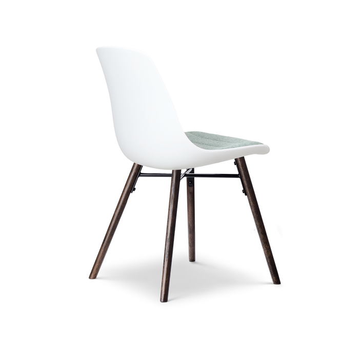 Nolon Nena-Liv Eetkamerstoel Wit - Zacht Groen Kussen - Walnoot