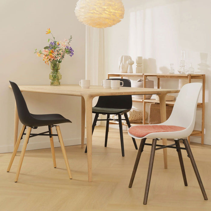 Nolon Nena-Liv Eetkamerstoel Wit - Beige Kussen - Walnoot