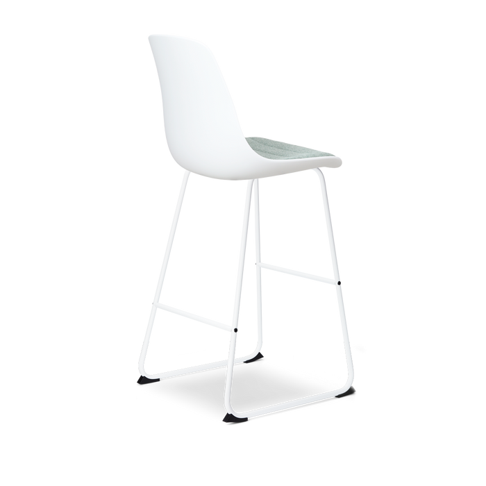 Nolon Nino-Liv Barkruk Wit - Zachtgroen Kussen - Wit Frame - 75 cm