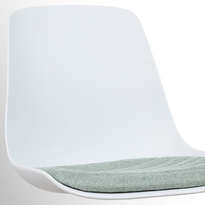 Nolon Nino-Liv Barkruk Wit - Zachtgroen Kussen - Wit Frame - 75 cm