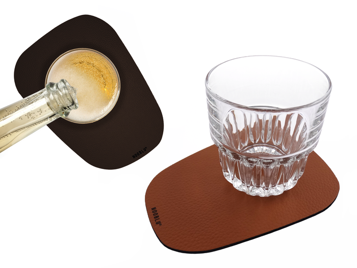 NOOBLU PEBL onderzetters 17 x 13 cm - black, set van 6