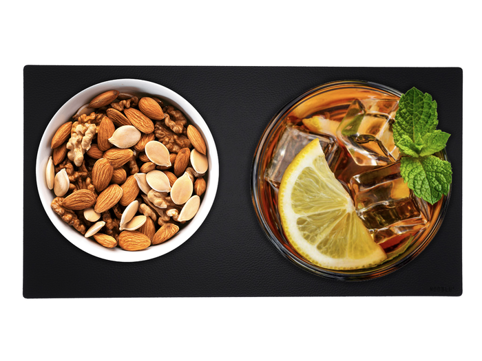 NOOBLU DUBL onderzetters 11 x 22 cm - Lead grey, set van 6