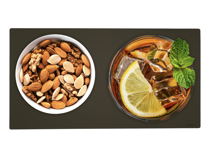 NOOBLU DUBL onderzetters 11 x 22 cm - Lead grey, set van 6