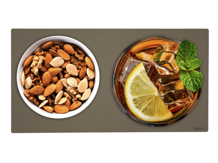 NOOBLU DUBL onderzetters 11 x 22 cm - Lead grey, set van 6