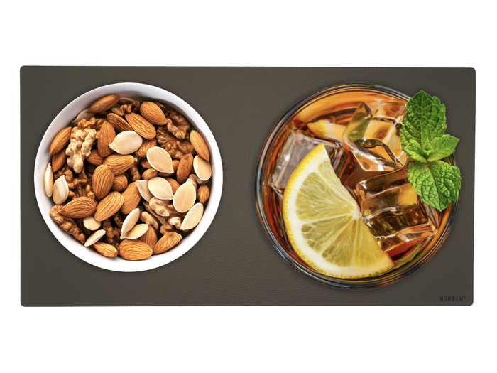 NOOBLU DUBL onderzetters 11 x 22 cm - Lead grey, set van 6