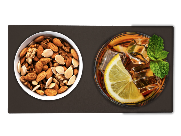 NOOBLU DUBL onderzetters 11 x 22 cm - Lead grey, set van 6