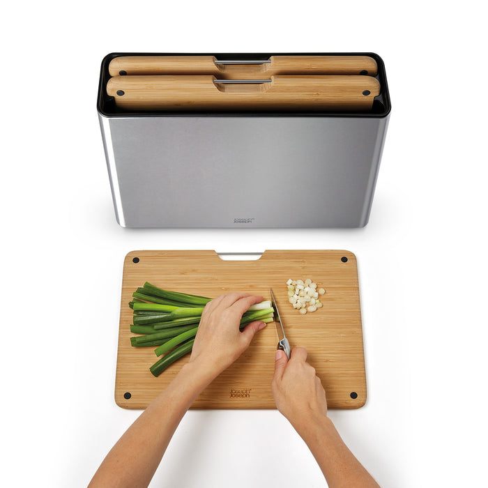 Joseph Joseph Folio Snijplankset - Set van 3 - Zilver / Bamboo