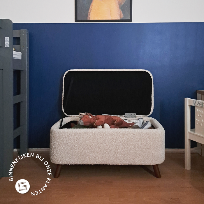 Nolon Julia Bankje Bouclé Beige - met Opbergruimte