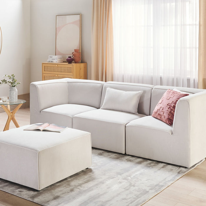 Beliani - LEMVIG - Driezitsbank - Gebroken wit - Universeel - Corduroy